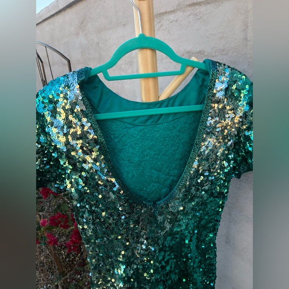 mini ombré beaded and sequin mini dress - Picture 10 of 13